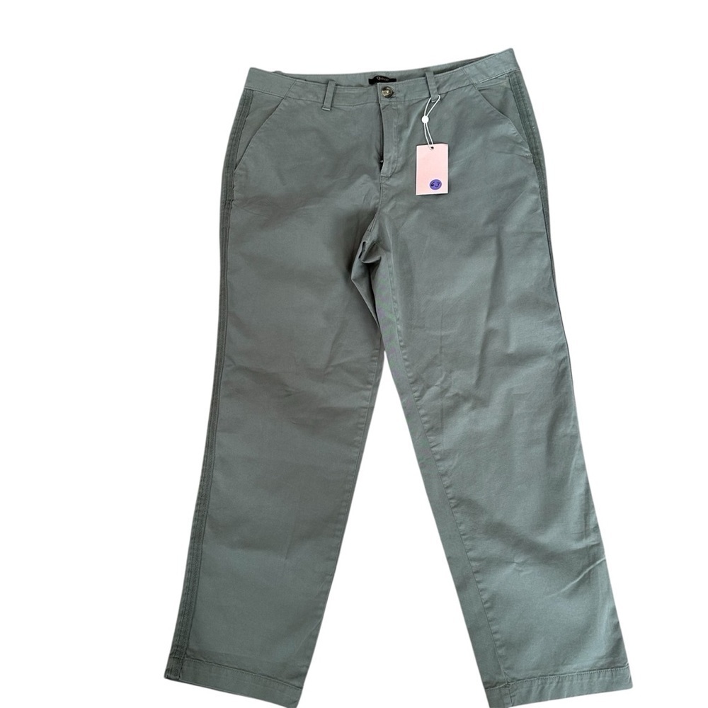 Quince Women’s Stretch Cotton Twill Girlfriend Chino Pants in Olive Sz 32 NWT